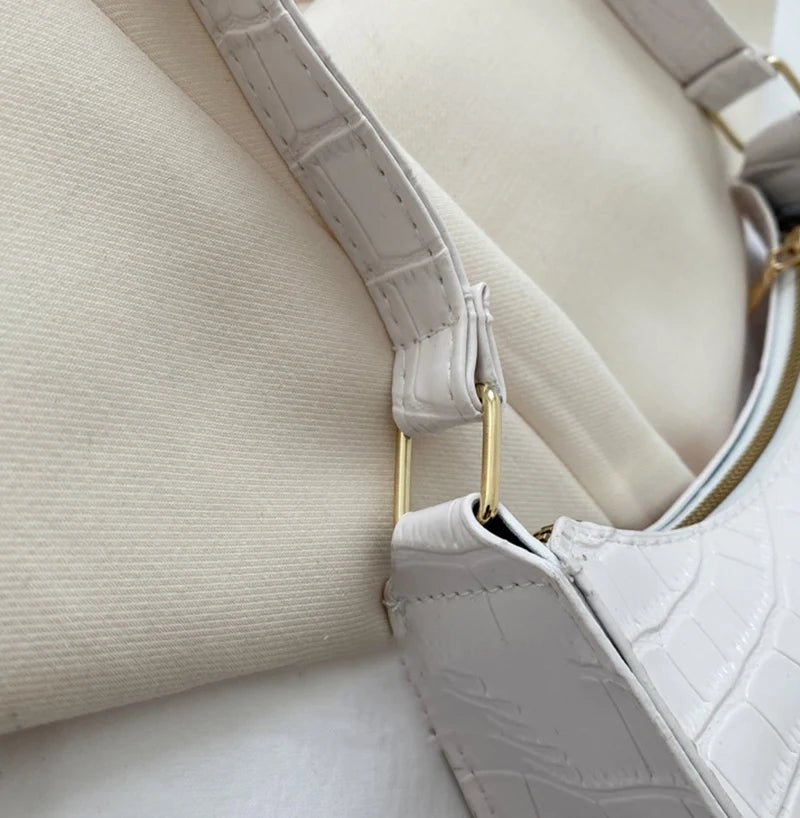 Bolso de Hombro Mujer Piel Sintética Estilo Cocodrilo