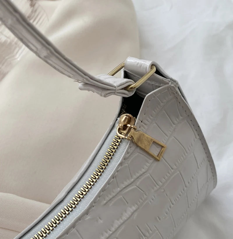 Bolso de Hombro Mujer Piel Sintética Estilo Cocodrilo