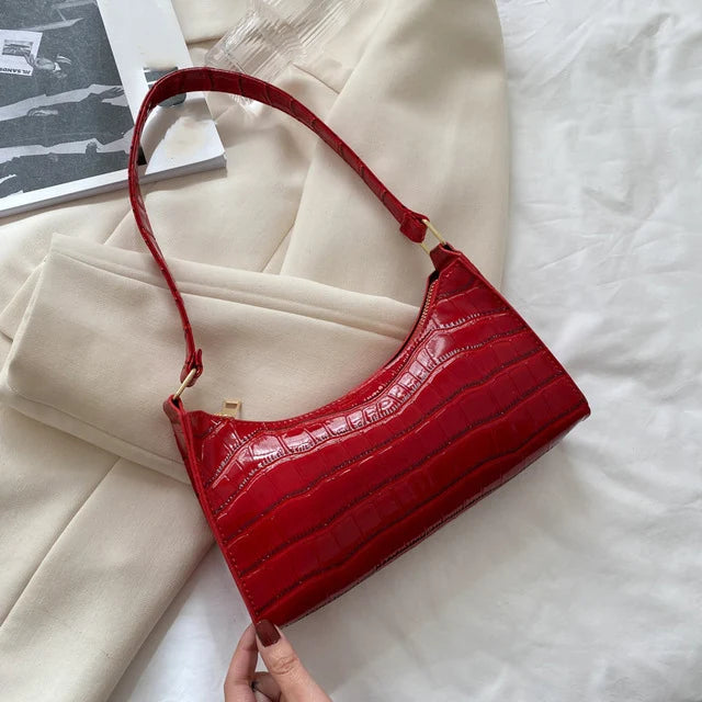 Bolso de Hombro Mujer Piel Sintética Estilo Cocodrilo