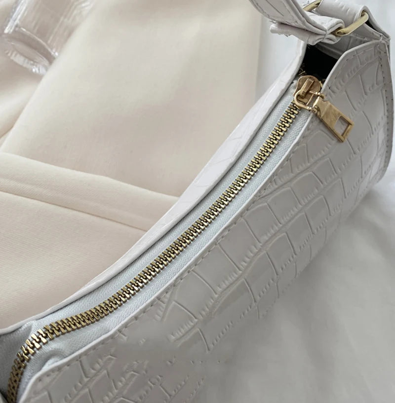 Bolso de Hombro Mujer Piel Sintética Estilo Cocodrilo