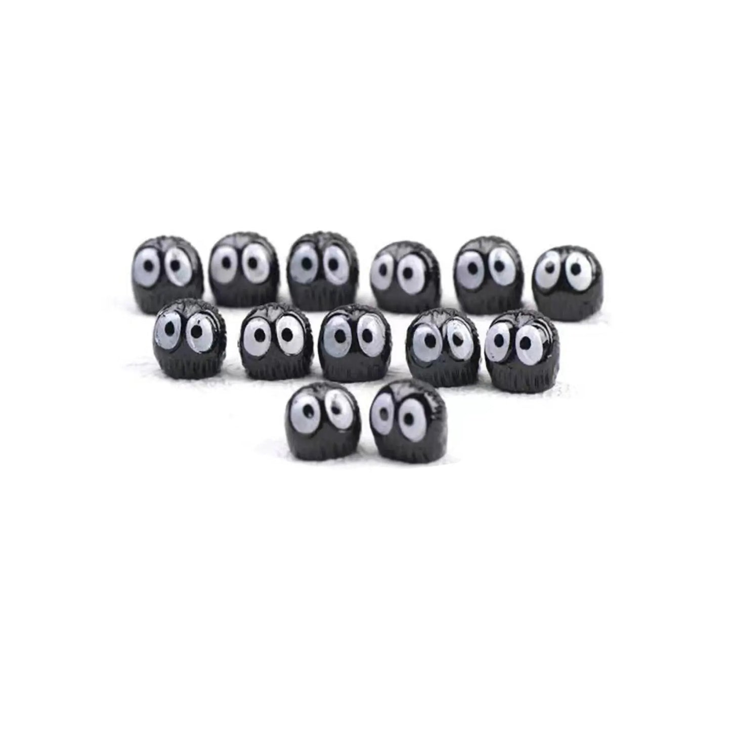 10PC Cartoon Big-Eyed Black Ball Car Interior Decorations