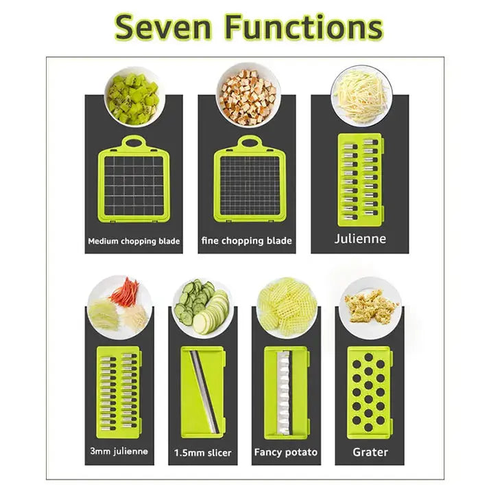 Cortador De Verduras Multifuncional Rallador Manual Para Frutas y Quesos ¡Todo Chido!