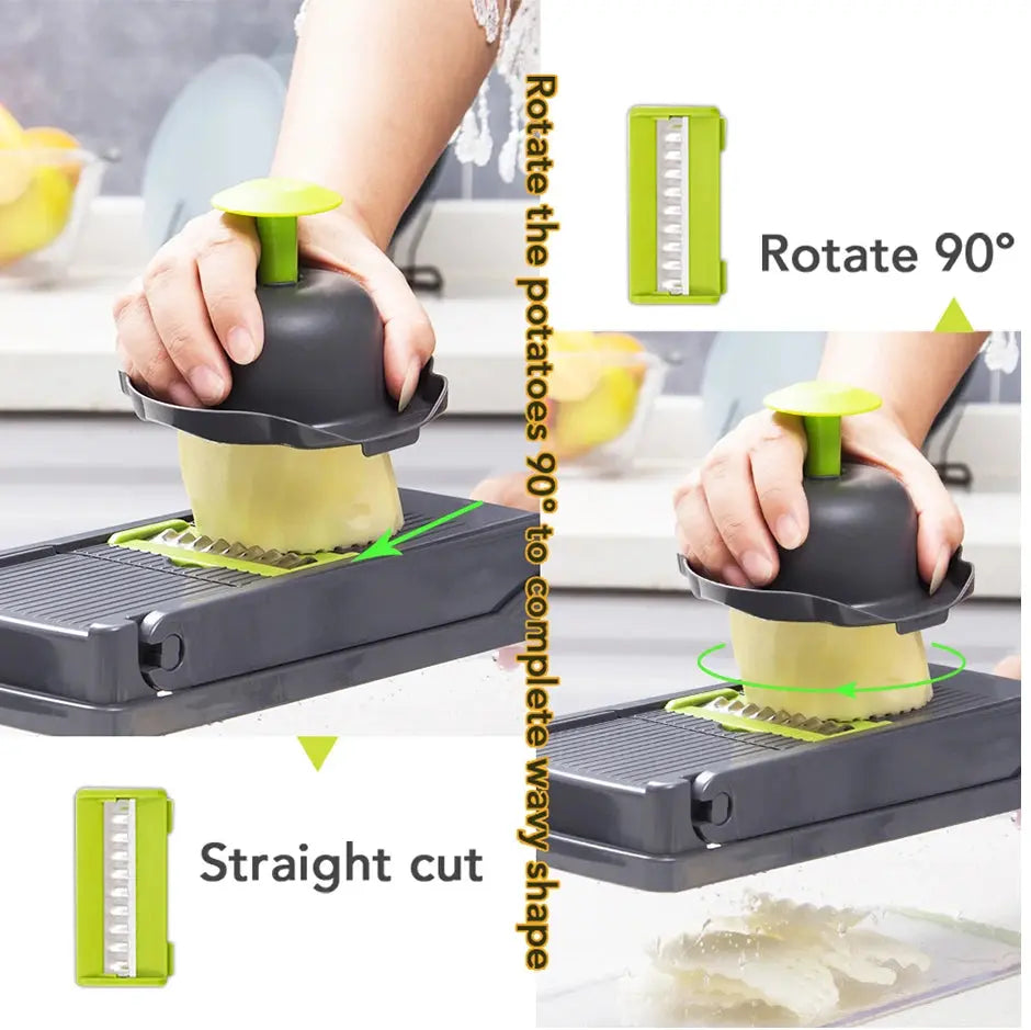 Cortador De Verduras Multifuncional Rallador Manual Para Frutas y Quesos ¡Todo Chido!