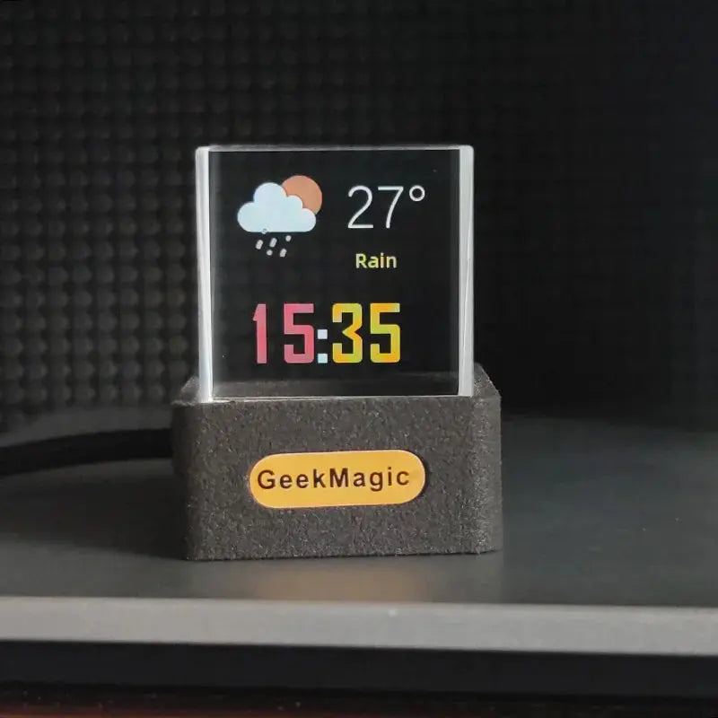 Cubo Holográfico GeekMagic – Reloj, Álbum GIF y Estación Meteorológica Inteligente de Escritorio ¡Todo Chido!