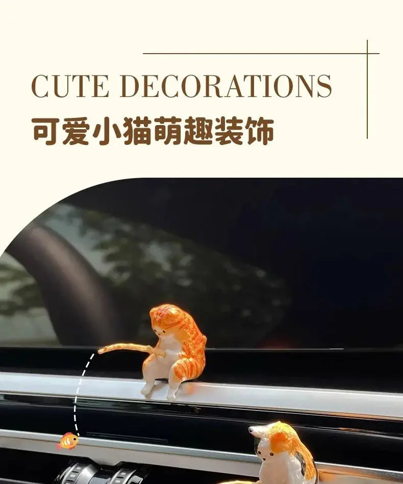 Gato Pescador Decoración Auto – Con gafas y pipa ¡Todo Chido!