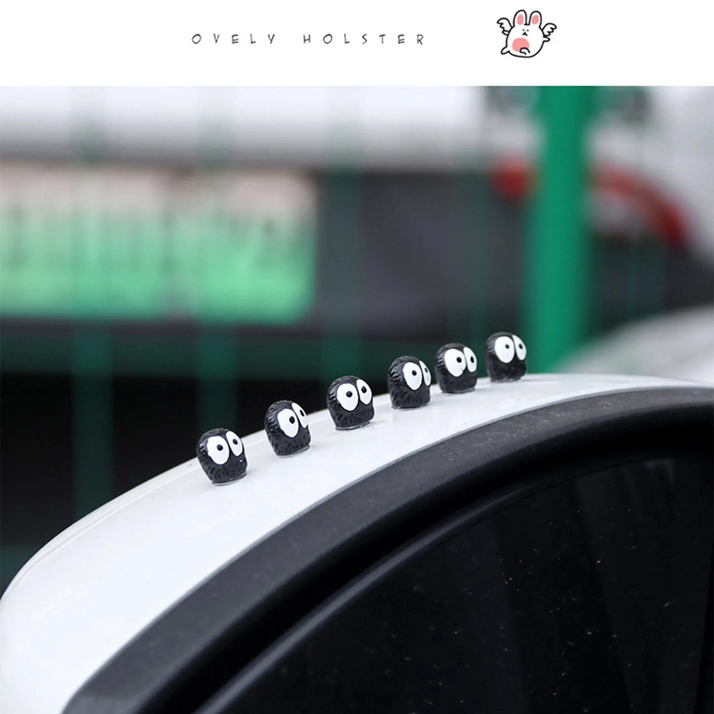 10PC Cartoon Big-Eyed Black Ball Car Interior Decorations
