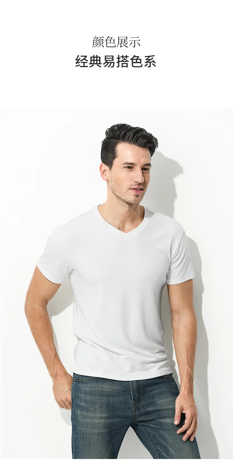 Tshirt Spandex para Hombres Cuello Crew