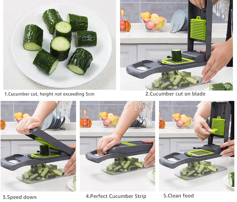 Cortador De Verduras Multifuncional Rallador Manual Para Frutas y Quesos ¡Todo Chido!