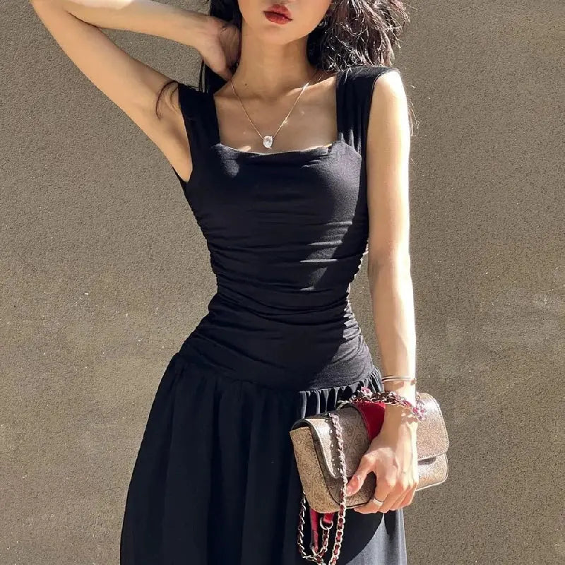 Vestido Largo Elegante WhereMery Vestido bodycon fruncido, talle alto, sexy, ideal primavera-verano ¡Todo Chido!