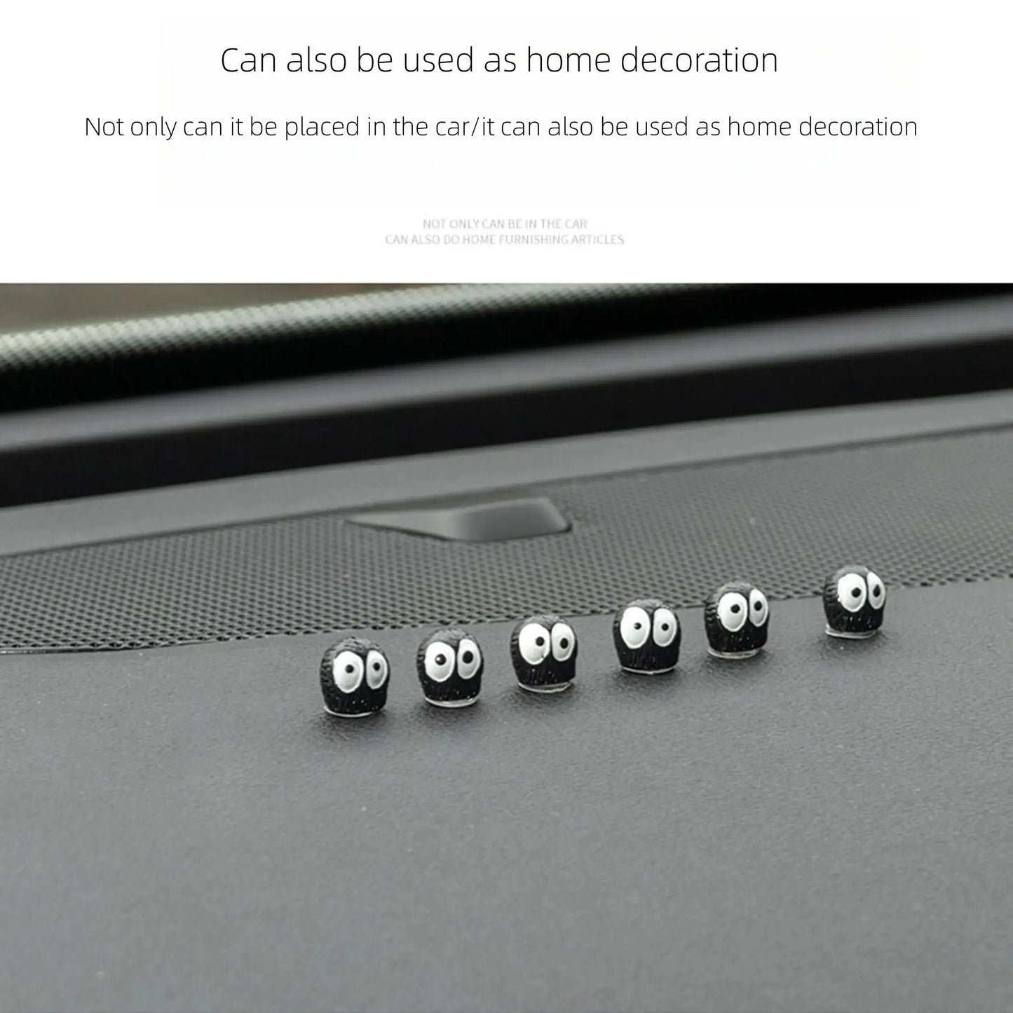 10PC Cartoon Big-Eyed Black Ball Car Interior Decorations