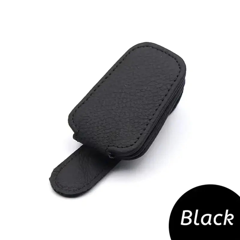 Clip Magnético para Gafas y Tickets – Soporte de Cuero para Auto ¡Todo Chido!