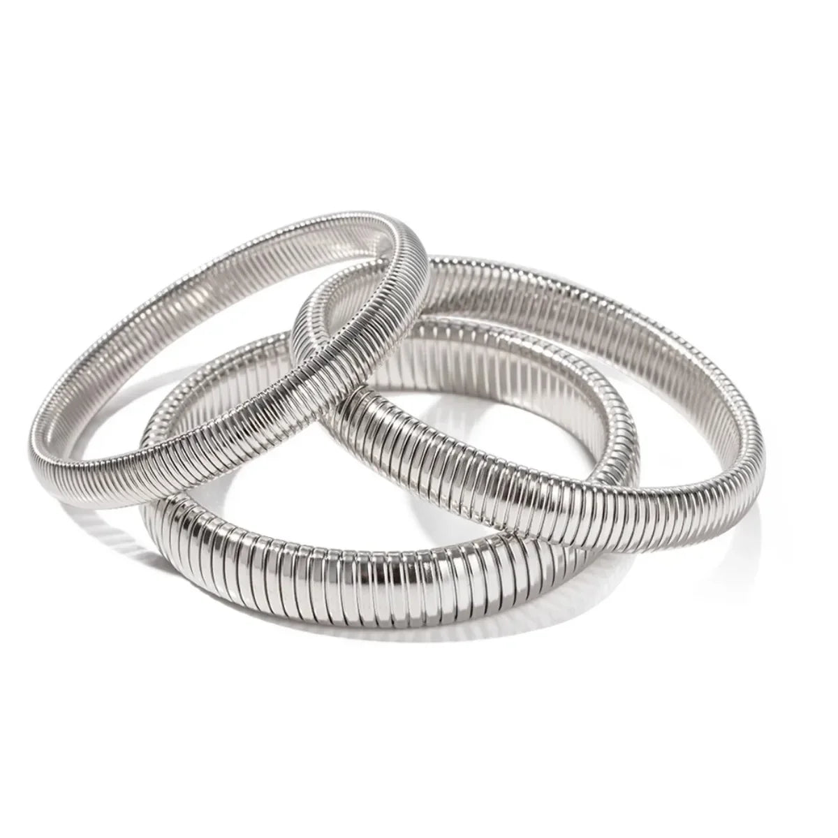 Brazalete de Acero Inoxidable Bañado en Oro 18k Tipo Serpiente