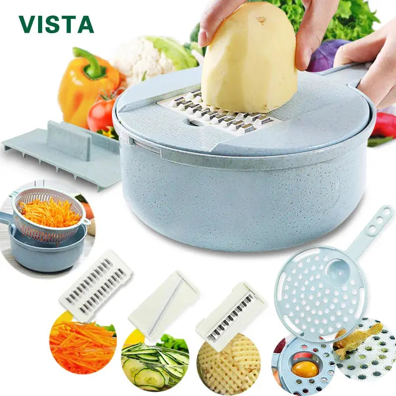 Cortador De Verduras Multifuncional Rallador Manual Para Frutas y Quesos ¡Todo Chido!
