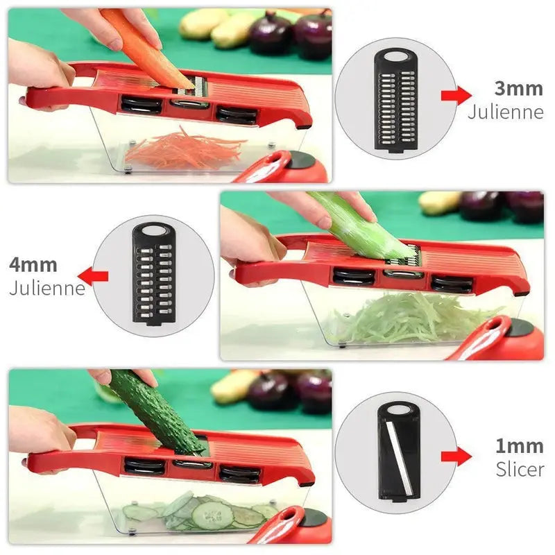 Cortador De Verduras Multifuncional Rallador Manual Para Frutas y Quesos ¡Todo Chido!