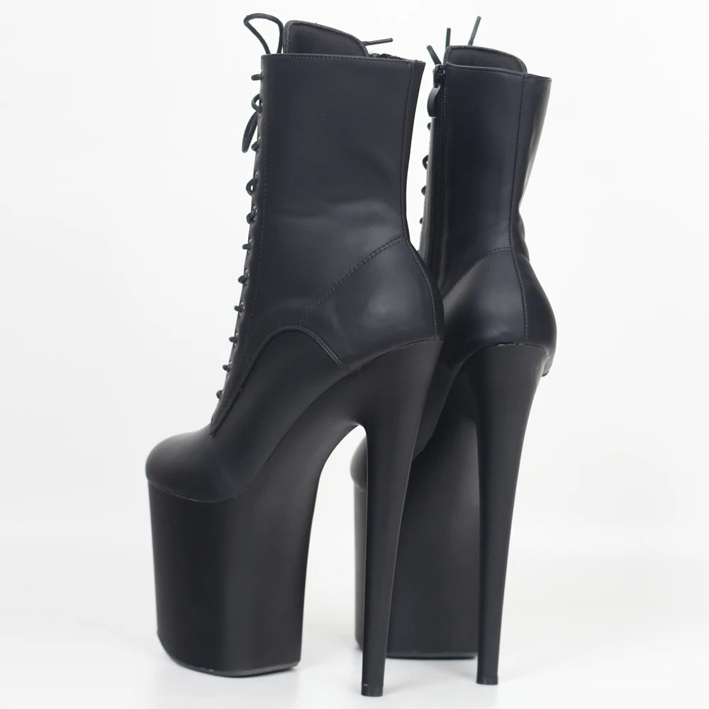 Botines de Plataforma 20 cm con Tacón Extremo – Estilo INS, Sexy para Pole Dance con Cierre Lateral - ¡Todo Chido!