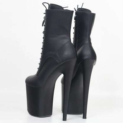 Botines de Plataforma 20 cm con Tacón Extremo – Estilo INS, Sexy para Pole Dance con Cierre Lateral - ¡Todo Chido!