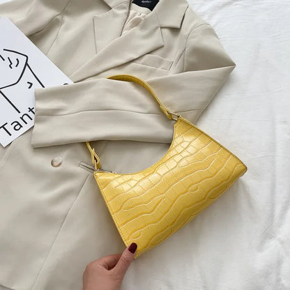 Bolso de Hombro Mujer Piel Sintética Estilo Cocodrilo