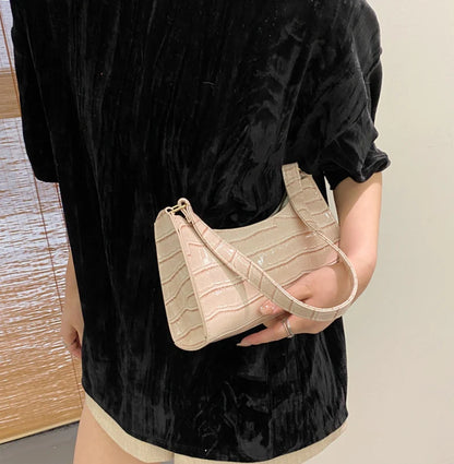 Bolso de Hombro Mujer Piel Sintética Estilo Cocodrilo