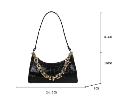 Bolso de Hombro Mujer Piel Sintética Estilo Cocodrilo