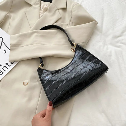 Bolso de Hombro Mujer Piel Sintética Estilo Cocodrilo