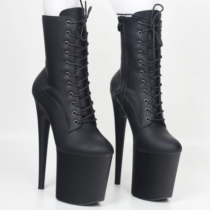 Botines de Plataforma 20 cm con Tacón Extremo – Estilo INS, Sexy para Pole Dance con Cierre Lateral - ¡Todo Chido!