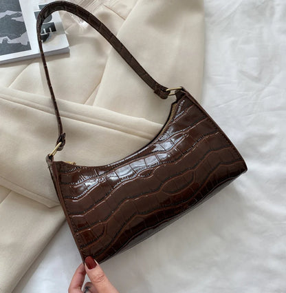 Bolso de Hombro Mujer Piel Sintética Estilo Cocodrilo