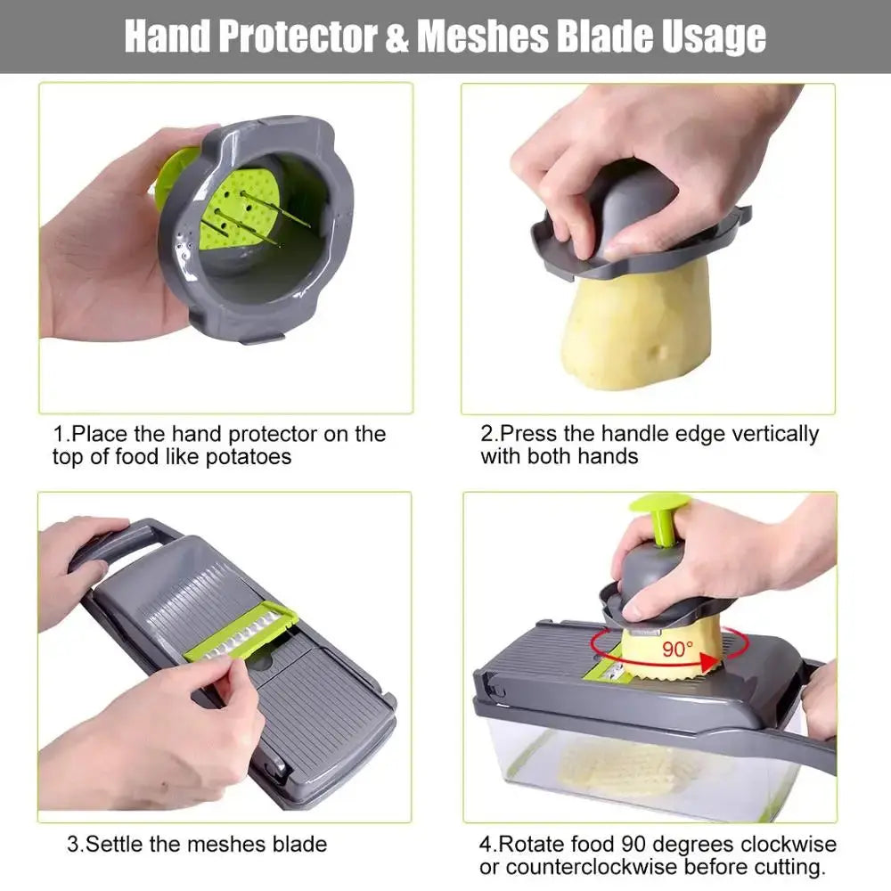 Cortador De Verduras Multifuncional Rallador Manual Para Frutas y Quesos ¡Todo Chido!