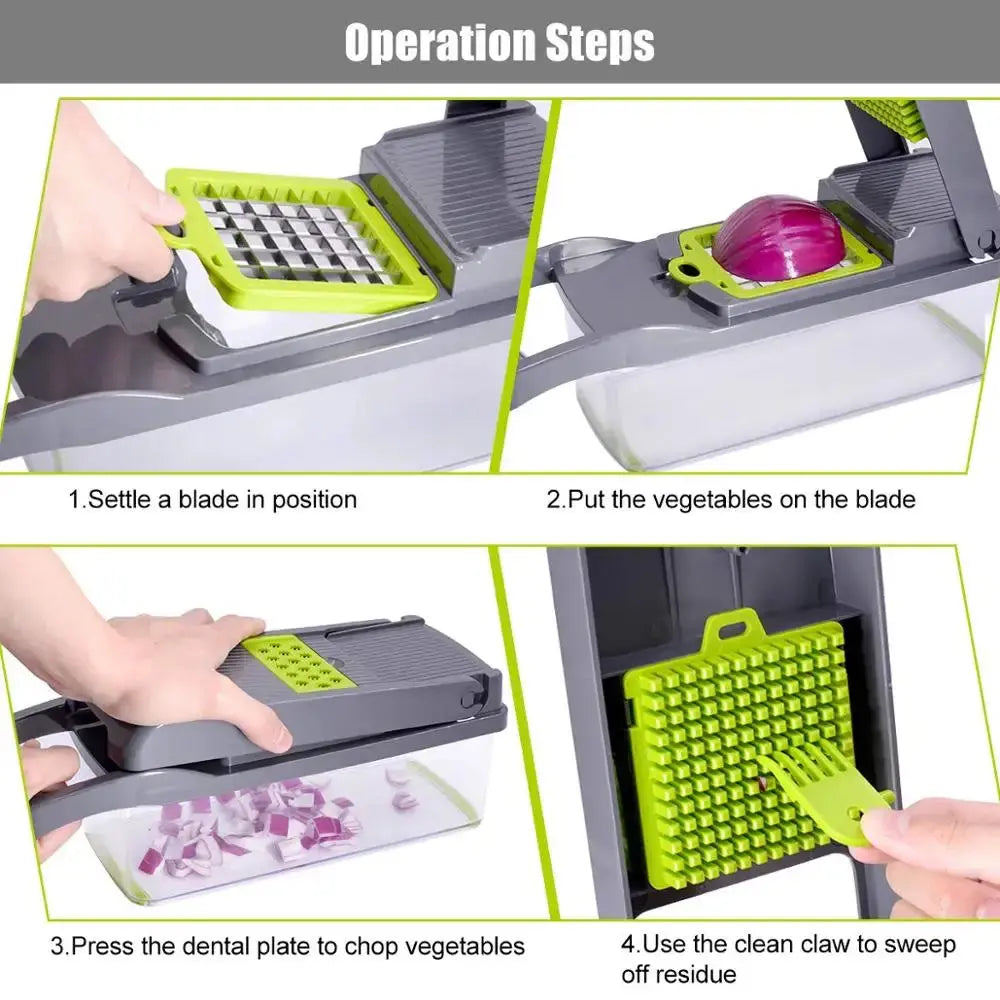 Cortador De Verduras Multifuncional Rallador Manual Para Frutas y Quesos ¡Todo Chido!