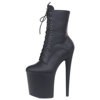 Botines de Plataforma 20 cm con Tacón Extremo – Estilo INS, Sexy para Pole Dance con Cierre Lateral - ¡Todo Chido!