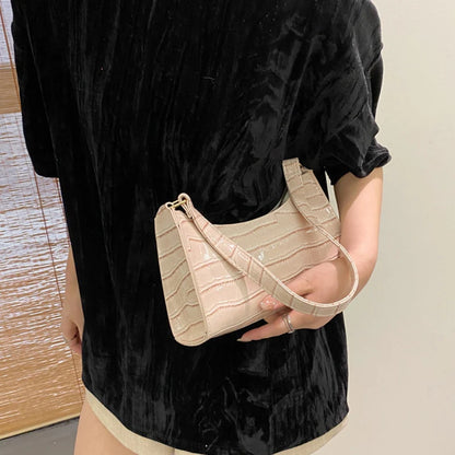 Bolso de Hombro Mujer Piel Sintética Estilo Cocodrilo