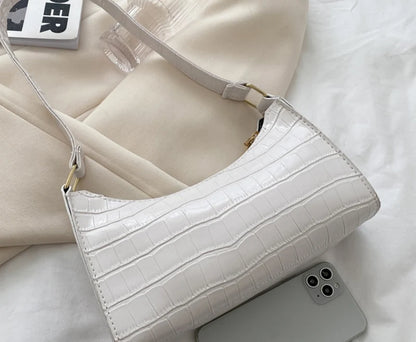 Bolso de Hombro Mujer Piel Sintética Estilo Cocodrilo