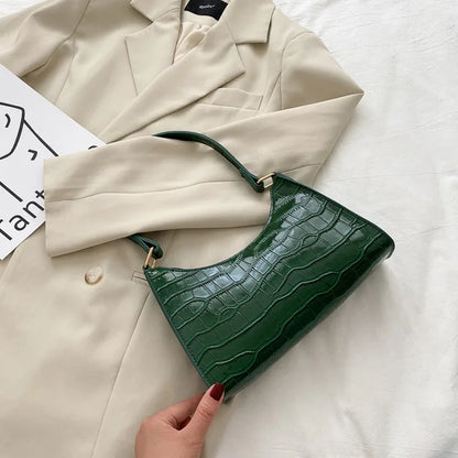 Bolso de Hombro Mujer Piel Sintética Estilo Cocodrilo