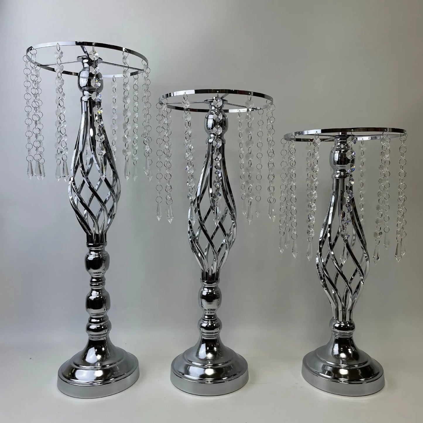 Wedding Decoration Props Iron Art Candle Holder Cable Knit Ornament Flower Rack Dining Table Decor Cross-Border Electroplated Ro