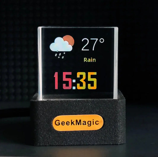 Cubo Holográfico GeekMagic – Reloj, Álbum GIF y Estación Meteorológica Inteligente de Escritorio ¡Todo Chido!