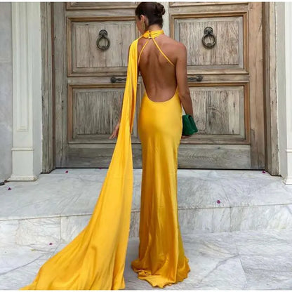 Vestido Largo Elegante sin Hombros para Mujer