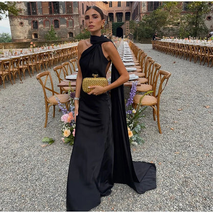 Vestido Largo Elegante sin Hombros para Mujer