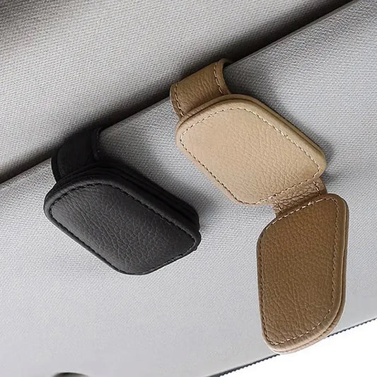 Clip Magnético para Gafas y Tickets – Soporte de Cuero para Auto ¡Todo Chido!