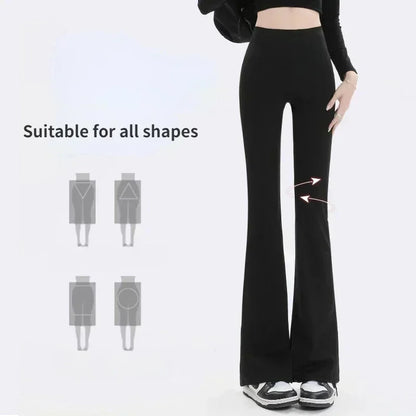 Pantalones Acampanados Mujer Leggings talle alto, sin costuras, pierna ancha, ideales para yoga, gym y uso casual.