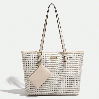 Bolso de Mano y Hombro Mujer elegante con patrón cruzado