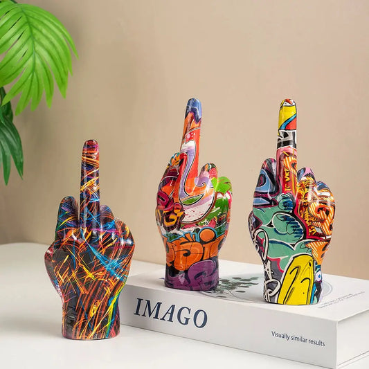 Escultura de Dedo Medio Graffiti – Decoración Rebelde ¡Todo Chido!