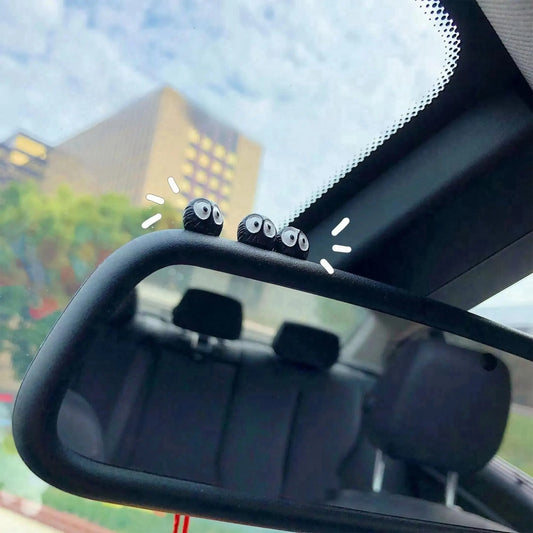 10PC Cartoon Big-Eyed Black Ball Car Interior Decorations
