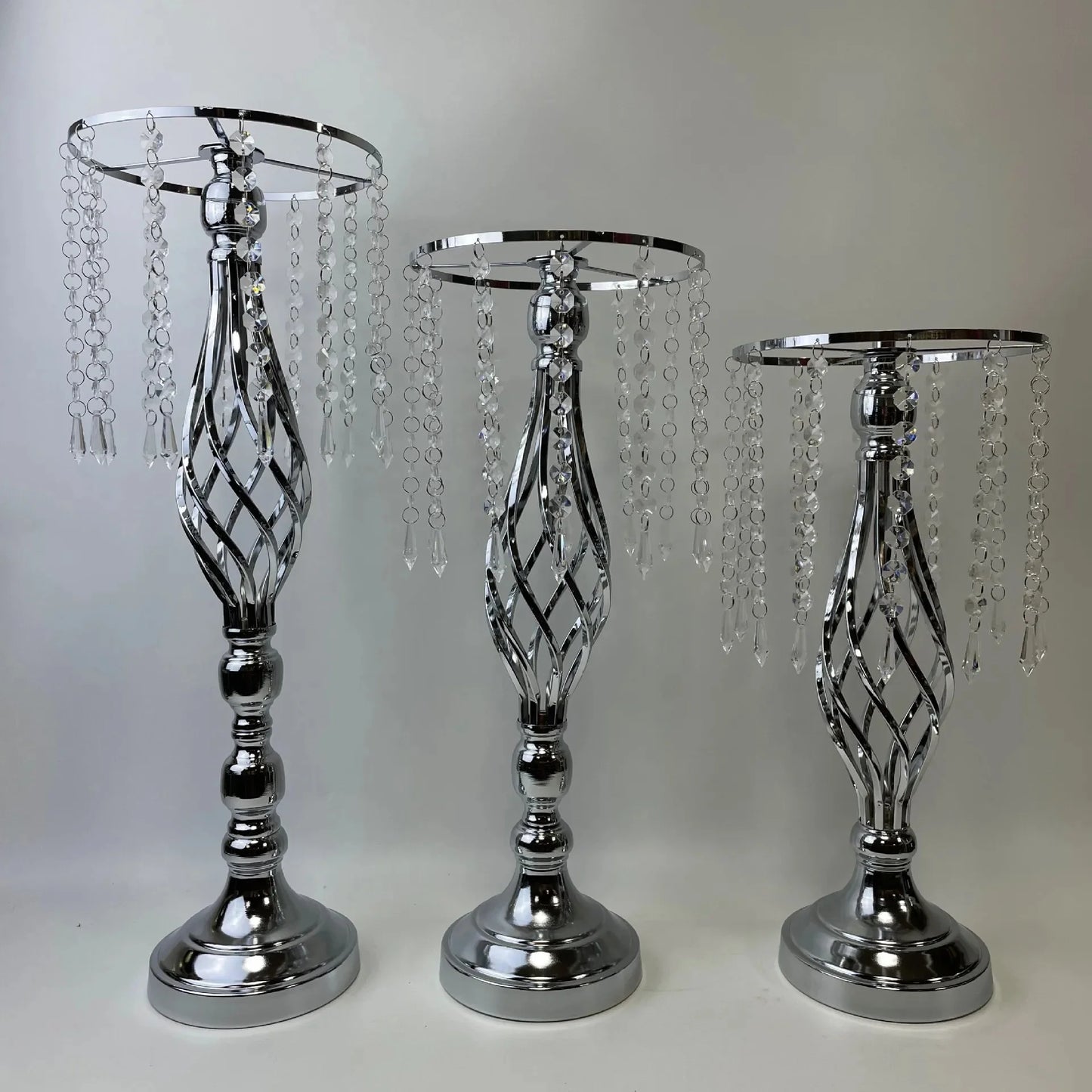 Wedding Decoration Props Iron Art Candle Holder Cable Knit Ornament Flower Rack Dining Table Decor Cross-Border Electroplated Ro