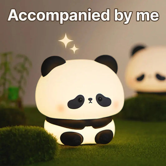 Lámpara de Noche LED de Panda – Silicona Suave, Recargable por USB y Táctil, Ideal para Niños - ¡Todo Chido!
