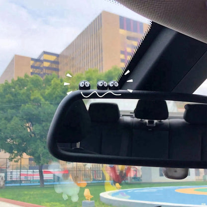 10PC Cartoon Big-Eyed Black Ball Car Interior Decorations