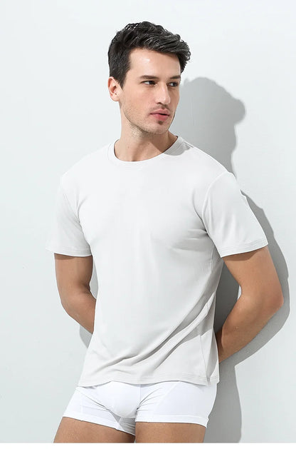 Tshirt Spandex para Hombres Cuello Crew