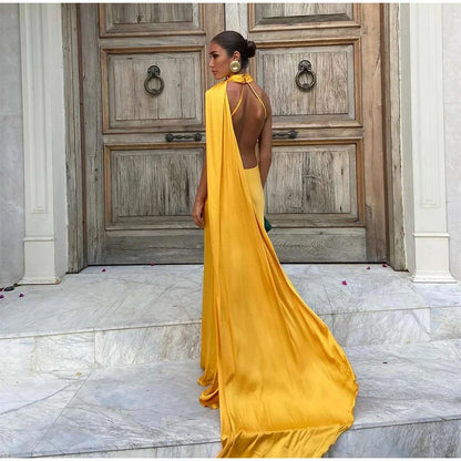 Vestido Largo Elegante sin Hombros para Mujer