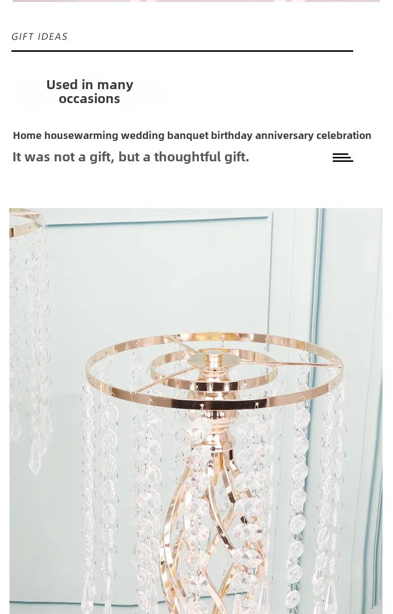 Wedding Decoration Props Iron Art Candle Holder Cable Knit Ornament Flower Rack Dining Table Decor Cross-Border Electroplated Ro