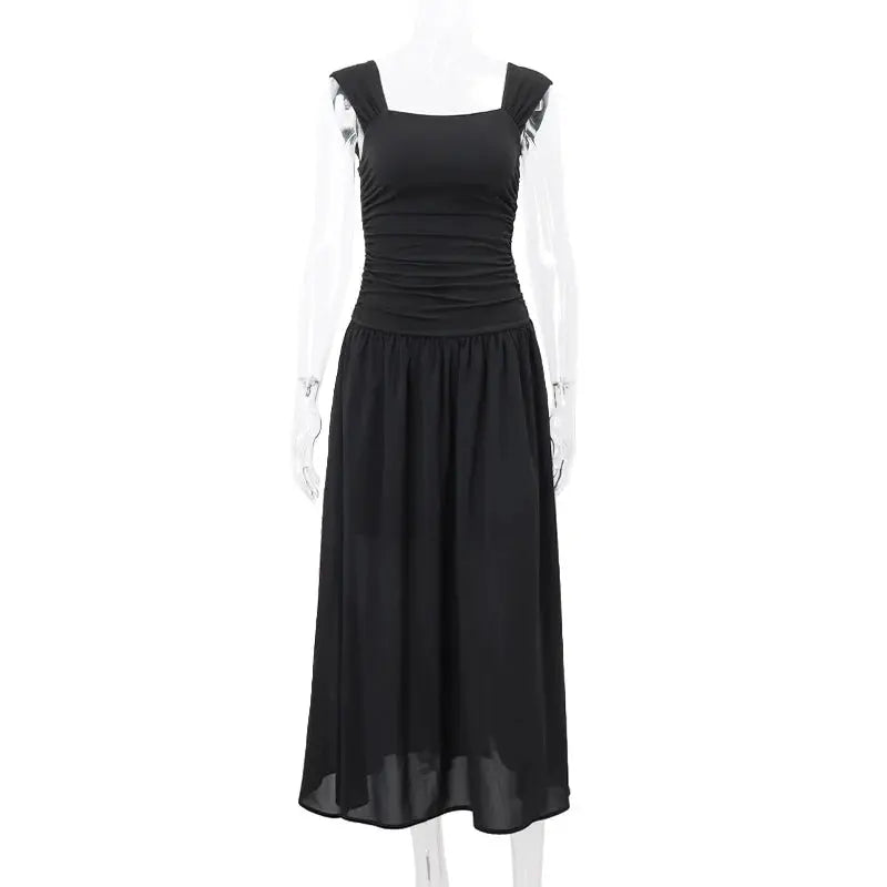 Vestido Largo Elegante WhereMery Vestido bodycon fruncido, talle alto, sexy, ideal primavera-verano ¡Todo Chido!