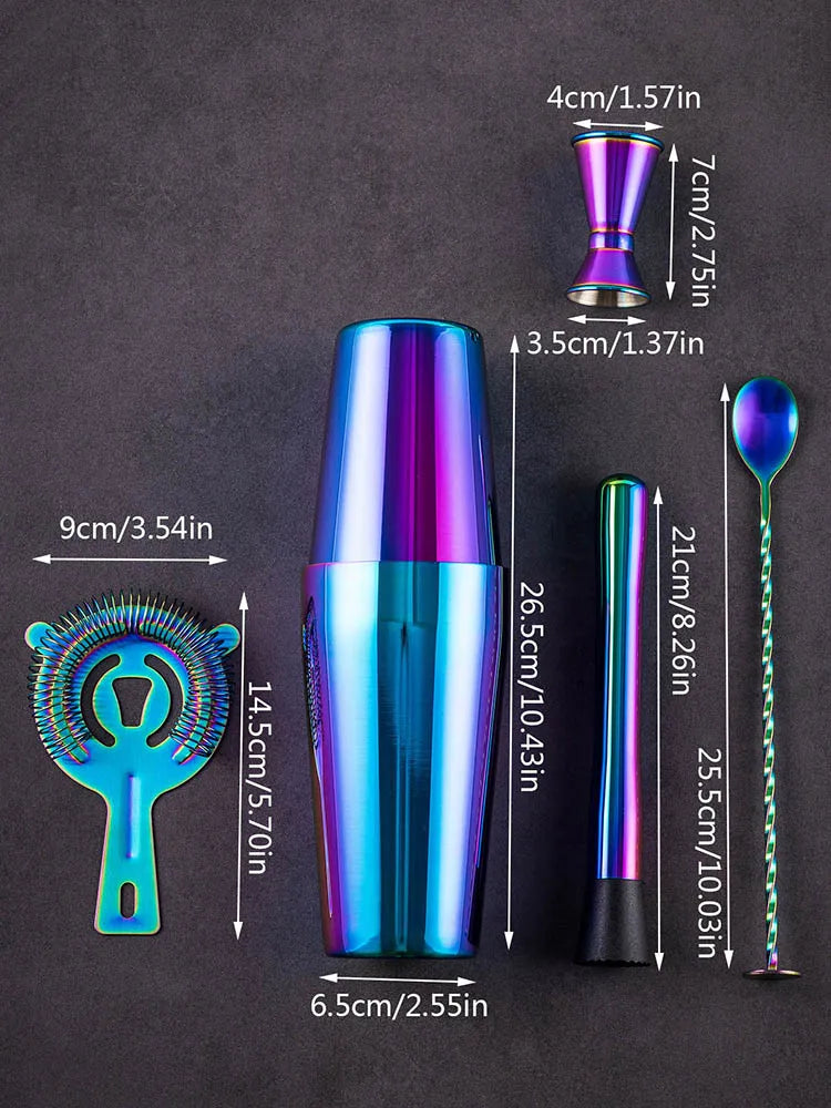 Set de Coctelería Arcoíris 5 Piezas