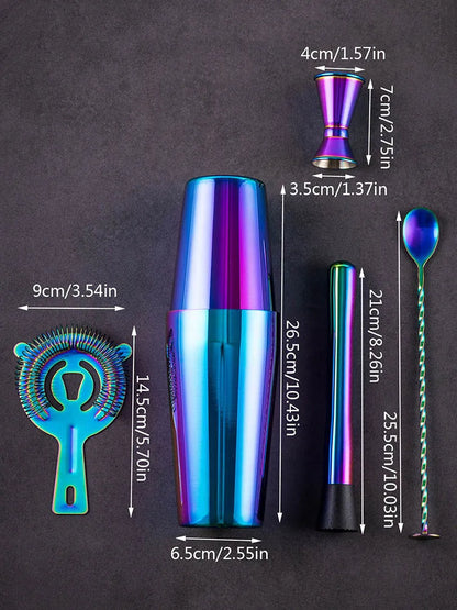 Set de Coctelería Arcoíris 5 Piezas